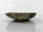 Japanese Ceramic Oribe Small Plate Kozara Vtg Side Dish Brown Green Y477