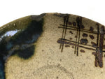 Japanese Ceramic Oribe Small Plate Kozara Vtg Side Dish Brown Green Y477