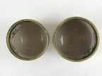 Japanese Ceramic Oribe Ware 2pc Teacups Vtg Yunomi Yakimono Gyokuzan Kiln PX69