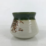 Japanese Ceramic Oribe Ware Cooking Fat Skimmer Pot Vtg Araire Green Beige Y209