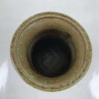 Japanese Ceramic Oribe Ware Flower Vase Vtg Ikebana Kabin Brown FK144