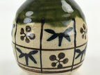 Japanese Ceramic Oribe Ware Sake Bottle Tokkuri Ichigo Vtg Pottery Green TS529