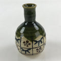 Japanese Ceramic Oribe Ware Sake Bottle Tokkuri Ichigo Vtg Pottery Green TS529