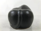 Japanese Ceramic Ox Figurine Vtg Black Ushi Zodiac Decoration W/ Wood Box PX769