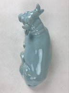 Japanese Ceramic Ox Figurine Vtg Green Red Stand Zodiac Decoration W/ Box PX716