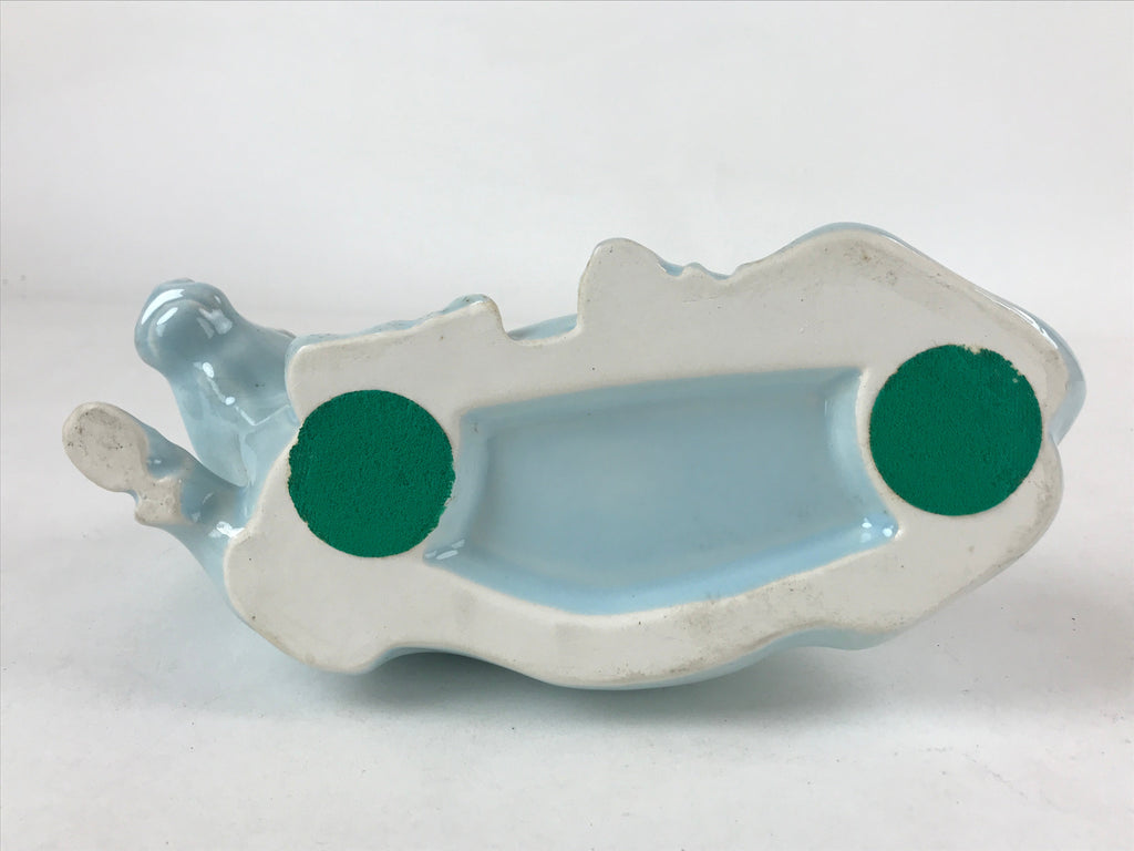 Japanese Ceramic Ox Figurine Vtg Green Red Stand Zodiac Decoration W/ Box PX716