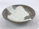 Japanese Ceramic Ozara Large Plate Vtg Serving Display White Grey Glaze PY461