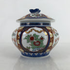 Japanese Ceramic Pot With Lid Vtg Arita Ware Old Imari Kinshobai Candy Dish Y177