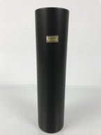 Japanese Ceramic Pottery Flower Vase Ikebana Kabin Slender Cylinder Black FK211
