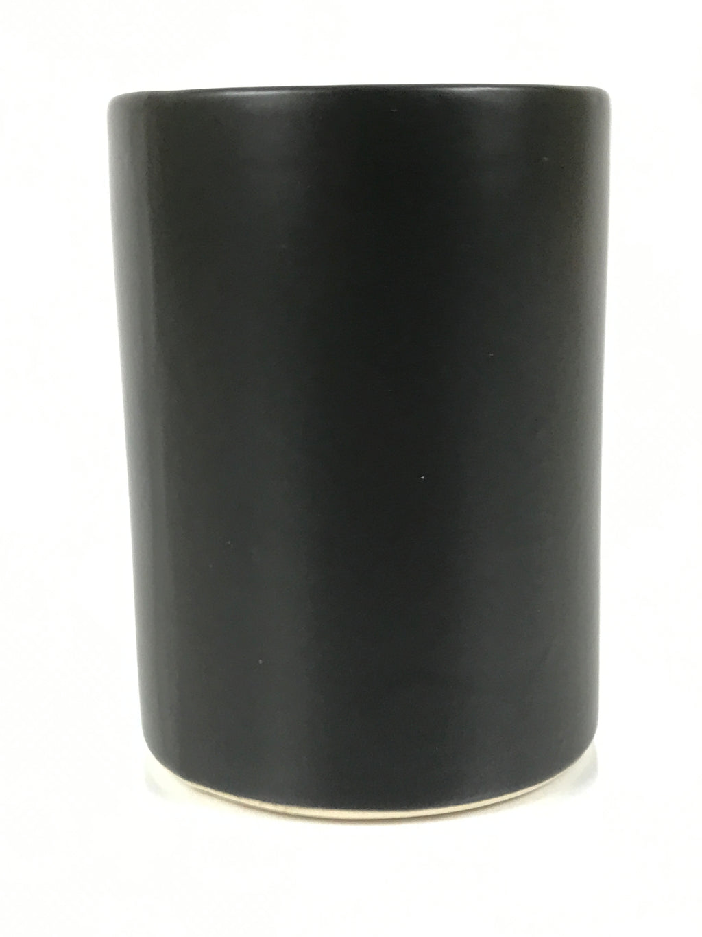 Japanese Ceramic Pottery Flower Vase Vtg Ikebana Arrangement Kabin Black FK204