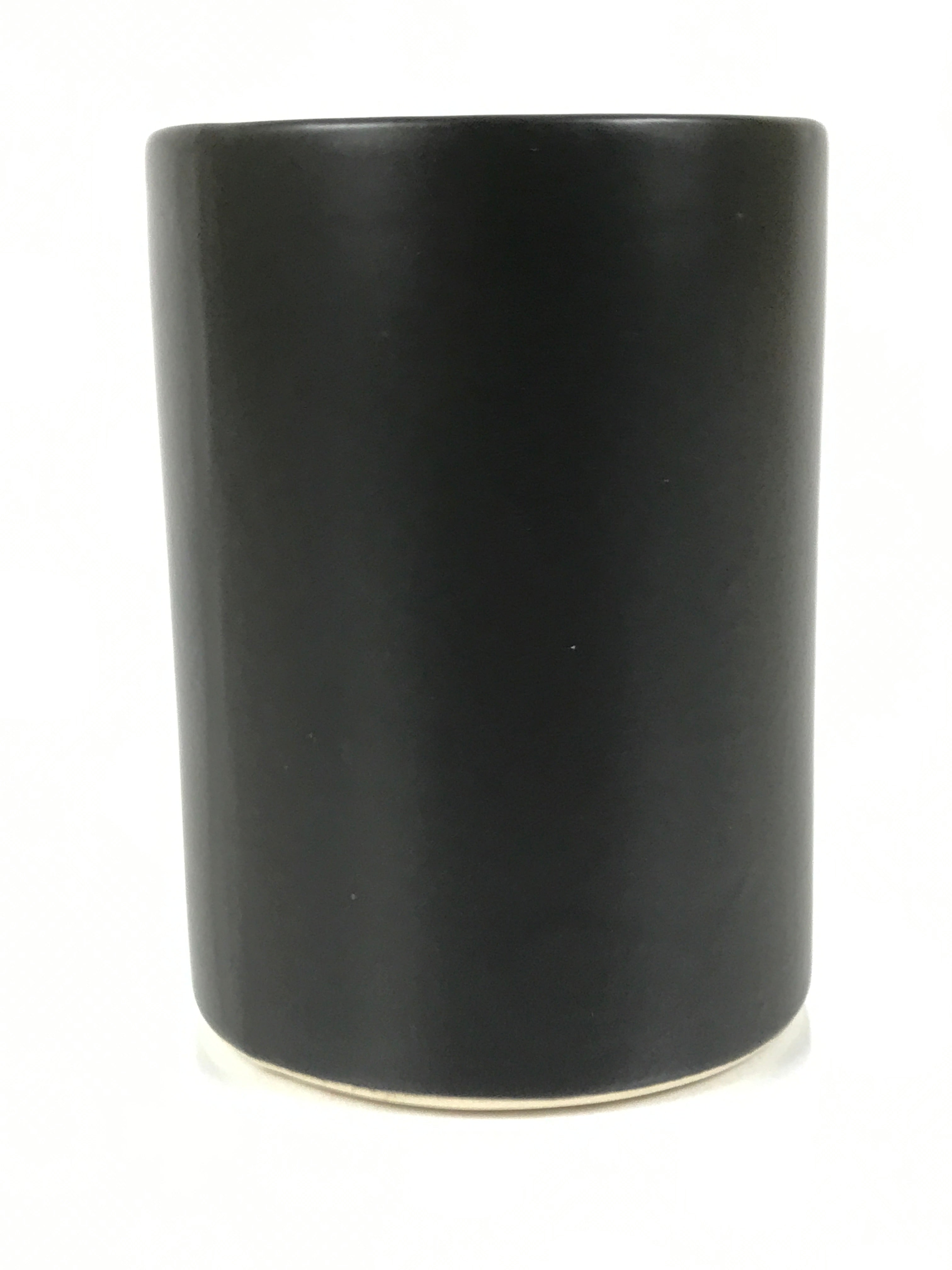Japanese Ceramic Pottery Flower Vase Vtg Ikebana Arrangement Kabin Black FK204