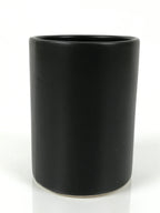 Japanese Ceramic Pottery Flower Vase Vtg Ikebana Arrangement Kabin Black FK204