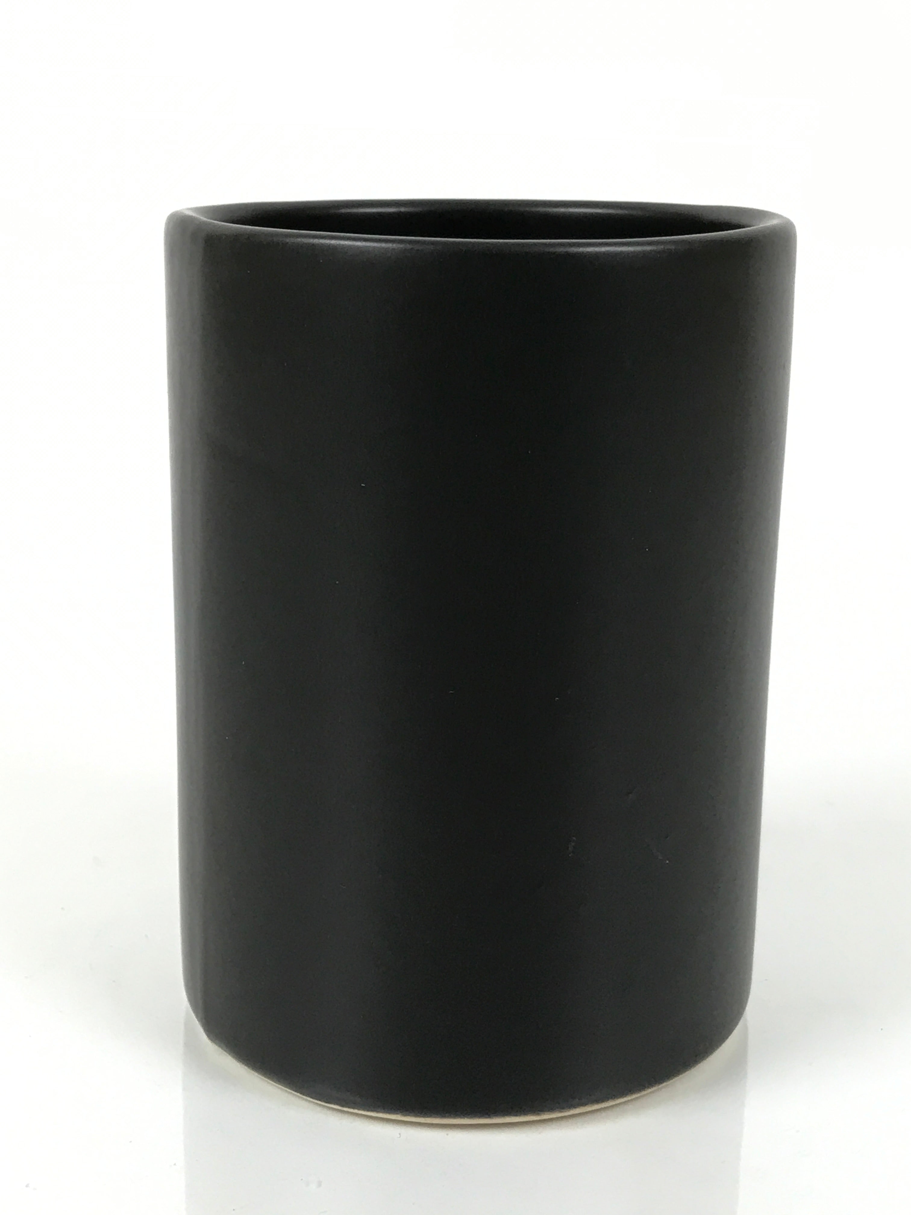 Japanese Ceramic Pottery Flower Vase Vtg Ikebana Arrangement Kabin Black FK204