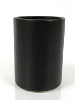 Japanese Ceramic Pottery Flower Vase Vtg Ikebana Arrangement Kabin Black FK204