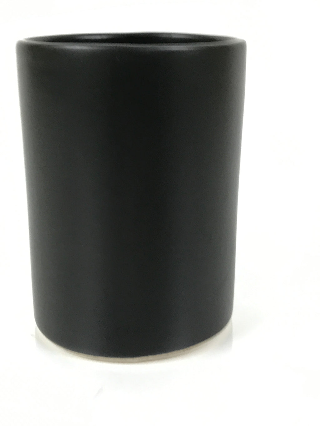 Japanese Ceramic Pottery Flower Vase Vtg Ikebana Arrangement Kabin Black FK204