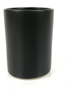 Japanese Ceramic Pottery Flower Vase Vtg Ikebana Arrangement Kabin Black FK204