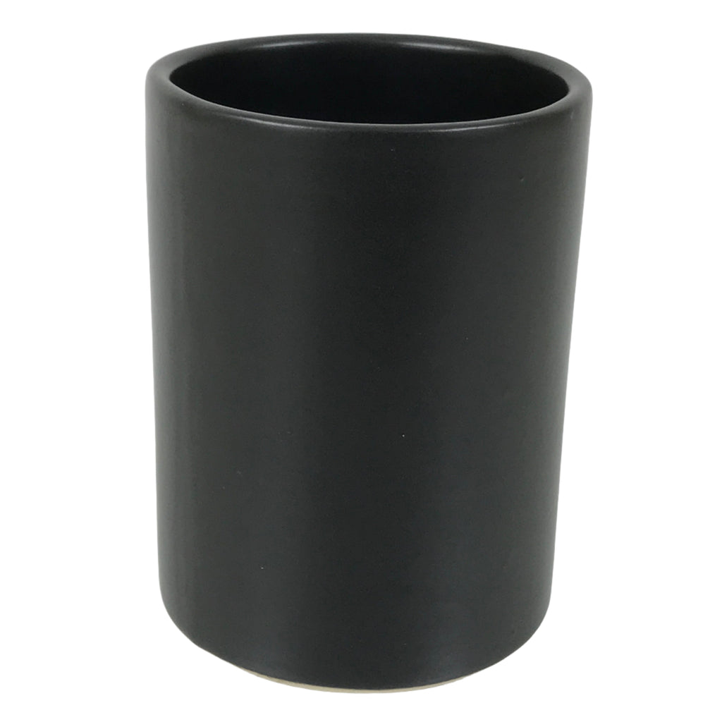 Japanese Ceramic Pottery Flower Vase Vtg Ikebana Arrangement Kabin Black FK204