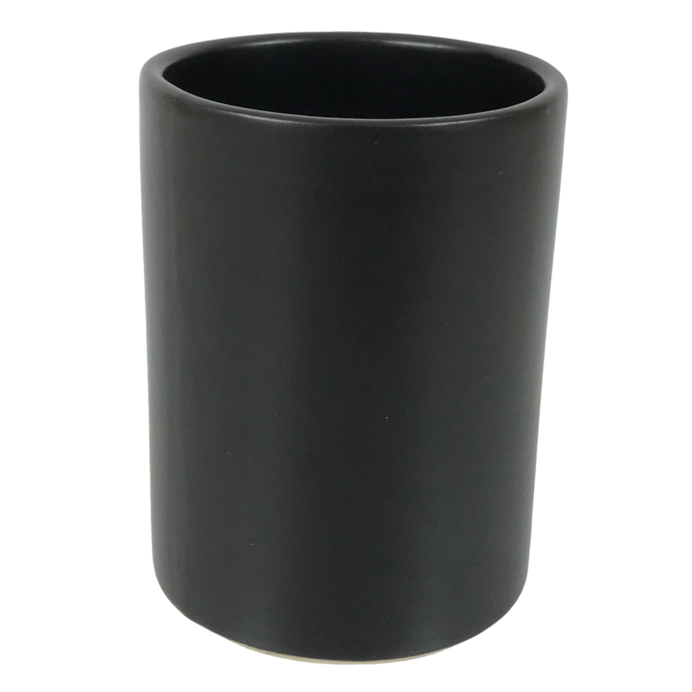 Japanese Ceramic Pottery Flower Vase Vtg Ikebana Arrangement Kabin Black FK204