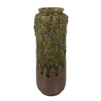 Japanese Ceramic Pottery Flower Vase Vtg Ikebana Arrangement Kabin Green FK203