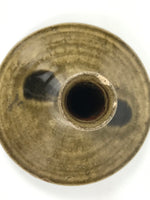 Japanese Ceramic Pottery Flower Vase Vtg Ikebana Kabin Slender Neck Brown FK206