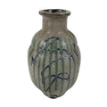 Japanese Ceramic Pottery Sake Bottle Vtg Large Pot Spout Gray Green Blue TS919