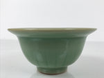 Japanese Ceramic Pottery Small Bowl Vtg Deep Kobachi Celadon Green Kanji Y472