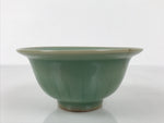 Japanese Ceramic Pottery Small Bowl Vtg Deep Kobachi Celadon Green Kanji Y473