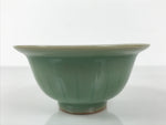 Japanese Ceramic Pottery Small Bowl Vtg Deep Kobachi Celadon Green Kanji Y473