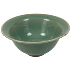 Japanese Ceramic Pottery Small Bowl Vtg Deep Kobachi Celadon Green Kanji Y473