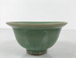 Japanese Ceramic Pottery Small Bowl Vtg Deep Kobachi Celadon Green Kanji Y474