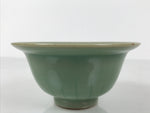 Japanese Ceramic Pottery Small Bowl Vtg Deep Kobachi Celadon Green Kanji Y475