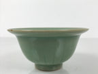 Japanese Ceramic Pottery Small Bowl Vtg Deep Kobachi Celadon Green Kanji Y475