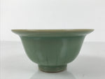 Japanese Ceramic Pottery Small Bowl Vtg Deep Kobachi Celadon Green Kanji Y475