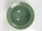 Japanese Ceramic Pottery Small Bowl Vtg Deep Kobachi Celadon Green Kanji Y475