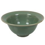 Japanese Ceramic Pottery Small Bowl Vtg Deep Kobachi Celadon Green Kanji Y475