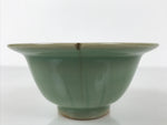 Japanese Ceramic Pottery Small Bowl Vtg Deep Kobachi Celadon Green Kanji Y476