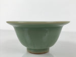 Japanese Ceramic Pottery Small Bowl Vtg Deep Kobachi Celadon Green Kanji Y476