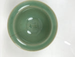 Japanese Ceramic Pottery Small Bowl Vtg Deep Kobachi Celadon Green Kanji Y476