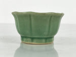 Japanese Ceramic Pottery Small Bowl Vtg Mamebachi Side Dish Green Glaze Y567