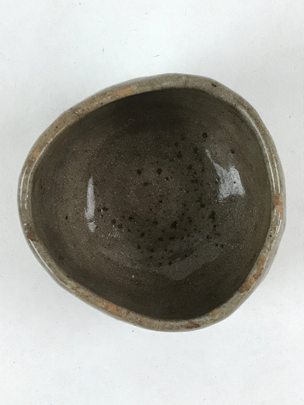 Japanese Ceramic Pottery Teacup Vtg Side Dish Bowl Brown Yunomi TC353