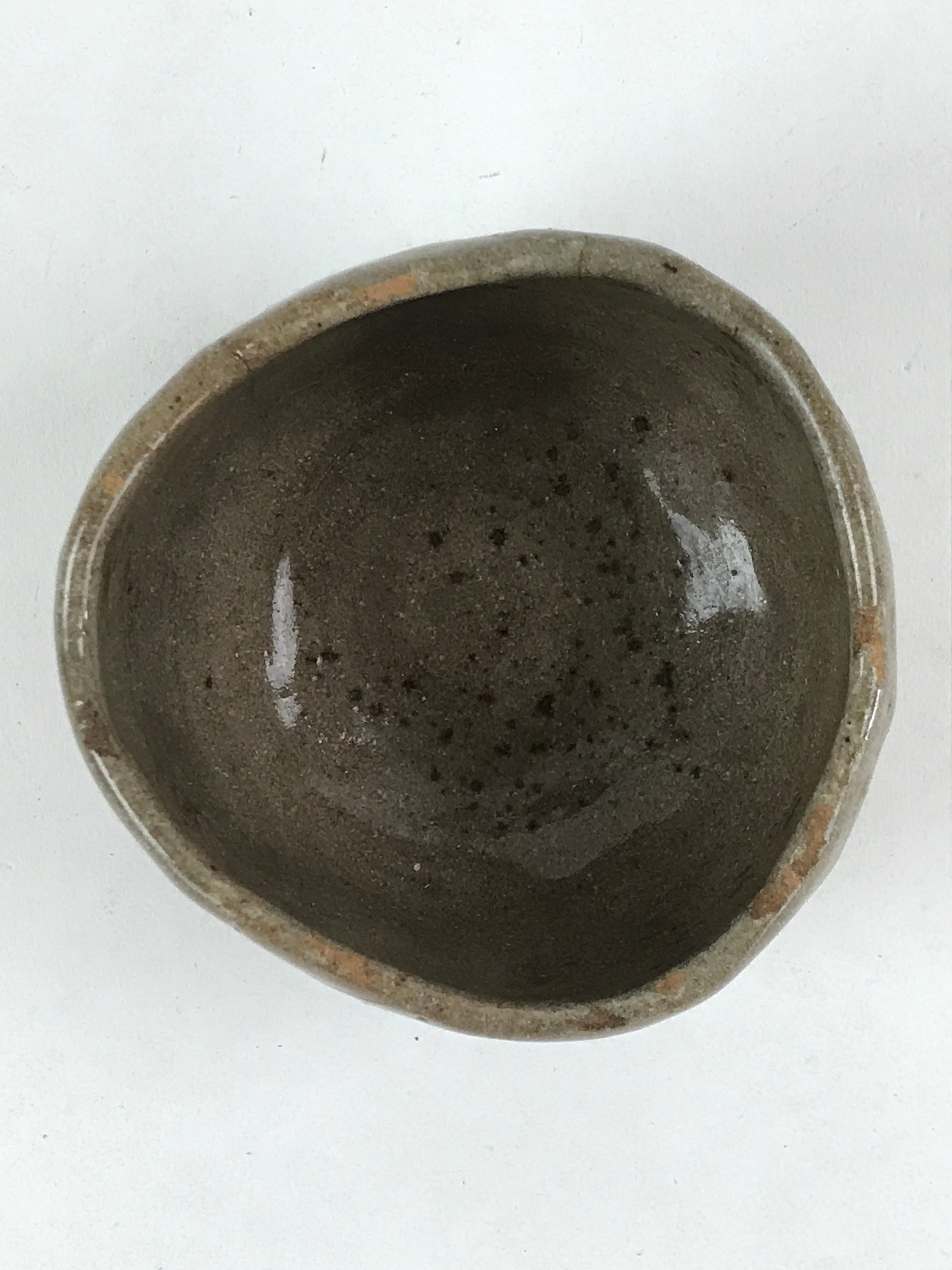 Japanese Ceramic Pottery Teacup Vtg Side Dish Bowl Brown Yunomi TC353