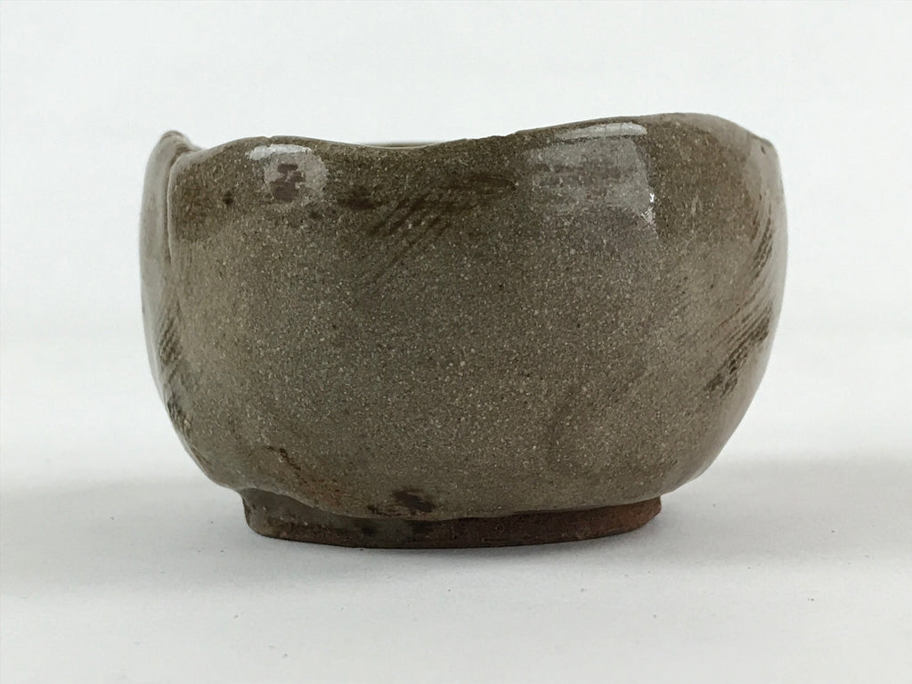 Japanese Ceramic Pottery Teacup Vtg Side Dish Bowl Brown Yunomi TC353