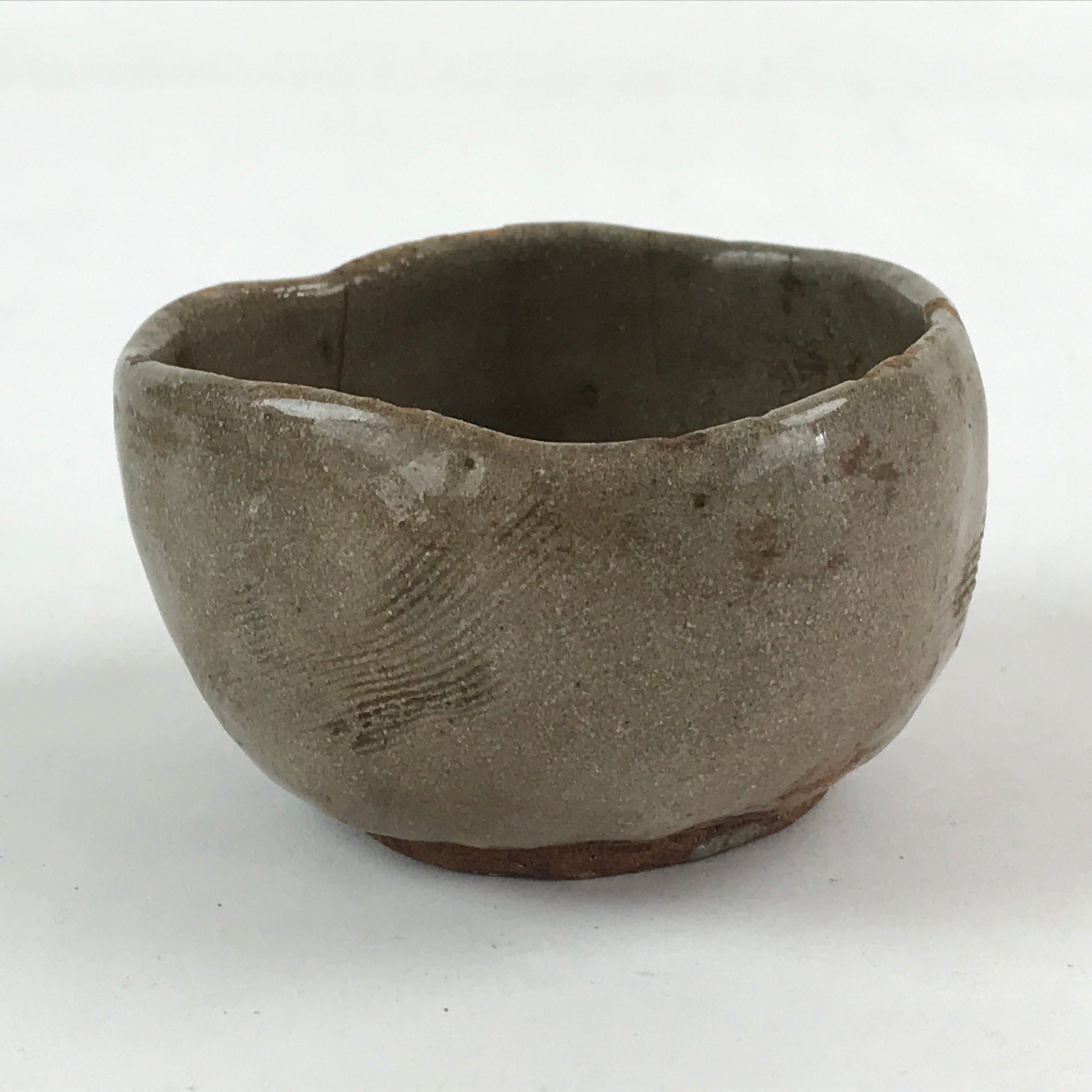 Japanese Ceramic Pottery Teacup Vtg Side Dish Bowl Brown Yunomi TC353
