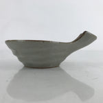 Japanese Ceramic Pouring Bowl Vtg Katakuchi Plum Flowers Crackle Gray Y166