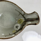Japanese Ceramic Pouring Bowl Vtg Katakuchi Plum Flowers Crackle Gray Y166