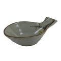 Japanese Ceramic Pouring Bowl Vtg Katakuchi Plum Flowers Crackle Gray Y166