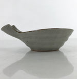 Japanese Ceramic Pouring Bowl Vtg Katakuchi Plum Flowers Crackle Gray Y168