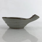 Japanese Ceramic Pouring Bowl Vtg Katakuchi Plum Flowers Crackle Gray Y169