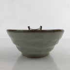 Japanese Ceramic Pouring Bowl Vtg Katakuchi Plum Flowers Crackle Gray Y169