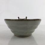 Japanese Ceramic Pouring Bowl Vtg Katakuchi Plum Flowers Crackle Gray Y169